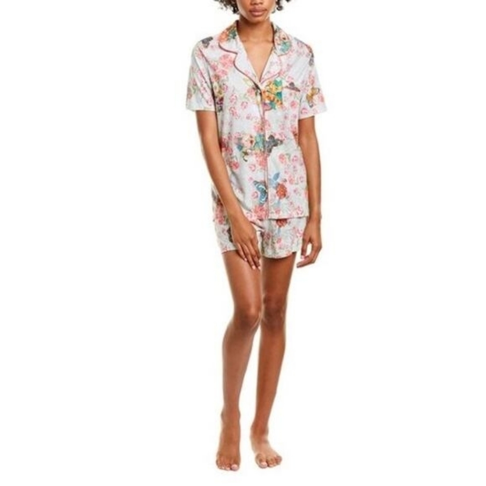 Johnny Was Floral Short Pajama Butterfly Top Only